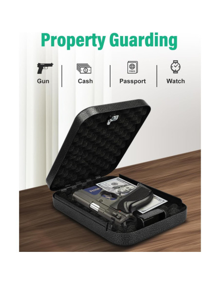 Caja de Seguridad Portátil BAGKOOL 9.4x6.5x2" para Armas y Documentos