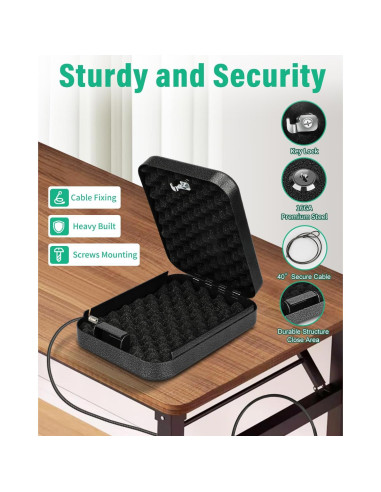 Caja de Seguridad Portátil BAGKOOL 9.4x6.5x2" para Armas y Documentos