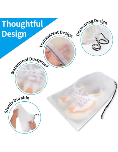 Bolsas de Zapatos Transparentes 10 PCS 40 x 30 cm Impermeables