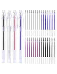 60 Bolígrafos Borrables por Calor AYWFEY + 4 Estuches para Costura