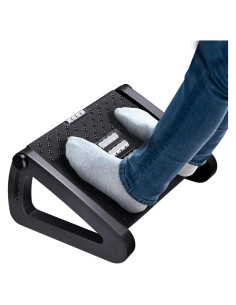 Reposapiés ergonómico ajustable ZLMHYYM con masaje - Negro