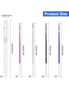 60 Bolígrafos Borrables por Calor AYWFEY + 4 Estuches para Costura 2