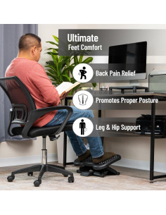 Reposa pies ergonómico Mind Reader ajustable 45.72x34.29cm negro 2