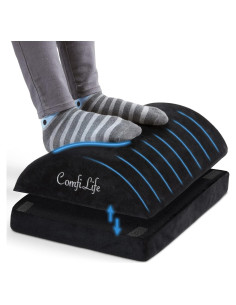 Reposapiés ComfiLife Negro - Espuma Viscoelástica Ajustable