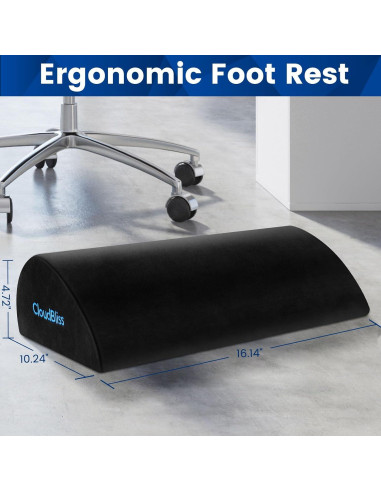 Reposapiés Ergonómico CloudBliss Negro 40.96x26.02cm