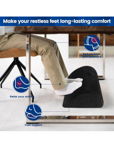 Reposapiés Ergonómico CloudBliss Negro 40.96x26.02cm