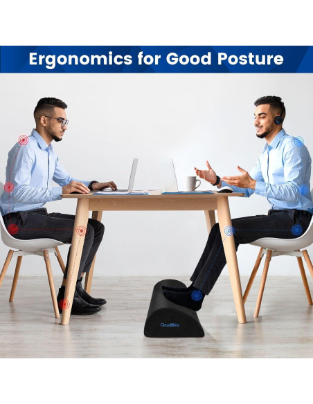 Reposapiés Ergonómico CloudBliss Negro 40.96x26.02cm