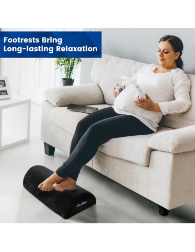 Reposapiés Ergonómico CloudBliss Negro 40.96x26.02cm