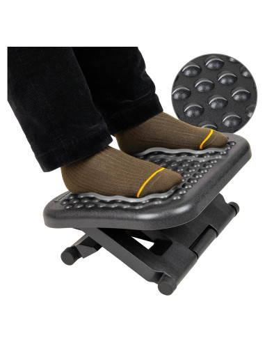 Descanso de pies ergonómico Mind Reader FTREST-BLK ajustable 43x33cm