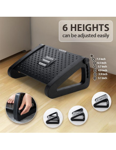Reposapiés Ajustable CasaZenith con Masajeador - Negro 2