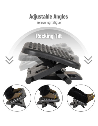 Descanso de pies ergonómico Mind Reader FTREST-BLK ajustable 43x33cm