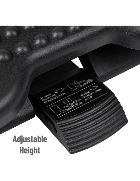 Descanso de pies ergonómico Mind Reader FTREST-BLK ajustable 43x33cm