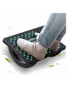 Reposapiés ergonómico Casazenith con rodillo masajista - Negro