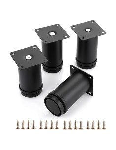 Patas de Muebles Metálicas OwnMy 10 cm Ajustables Negras - 4 Pcs