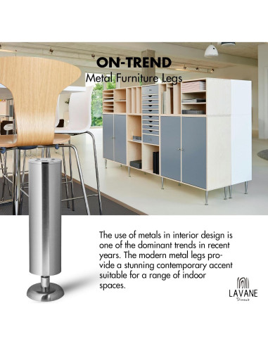 Patas de Muebles La Vane 30cm Acero Inoxidable Juego de 4