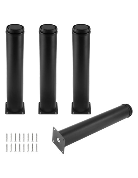 Juego de 4 patas ajustables Kyuionty 30.48 cm acero negro