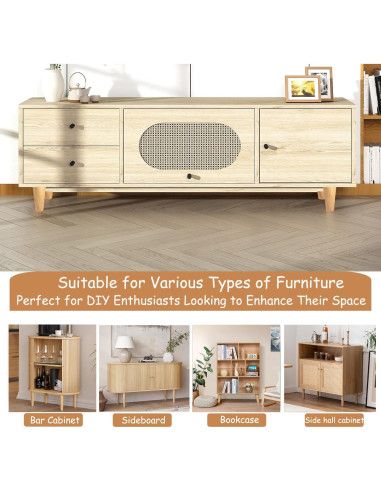 Juego de 4 patas de muebles Yaliuliu redondas 10.16 cm madera