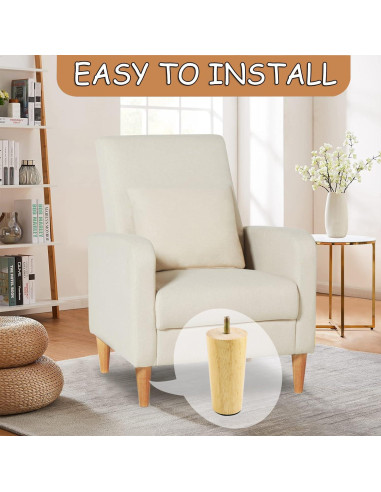 Juego de 4 patas de muebles Yaliuliu redondas 10.16 cm madera