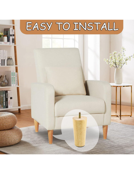 Juego de 4 patas de muebles Yaliuliu redondas 10.16 cm madera