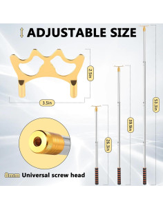 Puente de Billar Ajustable NigWarm 66-135 cm con Punta de Latón 2