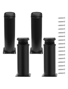 Piernas de Muebles Ajustables Jersvimc 30 cm Acero Inoxidable Negro