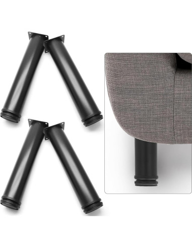 Piernas de Muebles Ajustables Jersvimc 30 cm Acero Inoxidable Negro