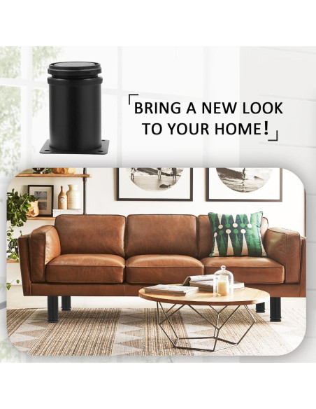 Piernas de Muebles Ajustables Jersvimc 30 cm Acero Inoxidable Negro