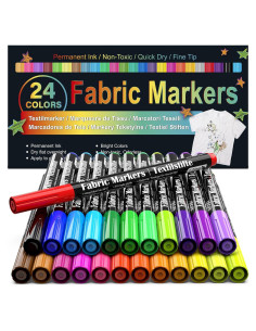 Marcadores de Tela Permanentes APOGO - 24 Colores Multicolor