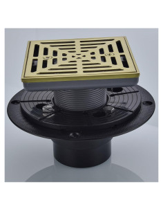 Drenaje de Ducha Cuadrado RANDOM 10 cm Dorado Cepillado SUS304