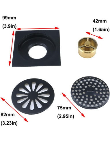 Desagüe de Piso Antrader Cuadrado 9.9 cm Antitaponamiento
