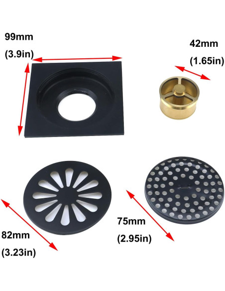 Desagüe de Piso Antrader Cuadrado 9.9 cm Antitaponamiento