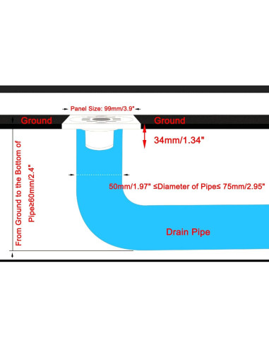 Desagüe de Piso Antrader Cuadrado 9.9 cm Antitaponamiento