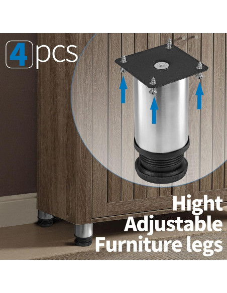 Piernas Ajustables de Mueble Masendelk 10 cm Acero Inoxidable - Paquete de 4