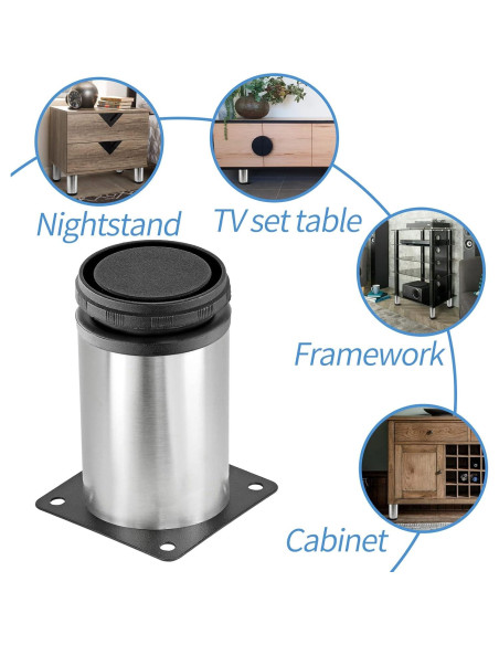 Piernas Ajustables de Mueble Masendelk 10 cm Acero Inoxidable - Paquete de 4