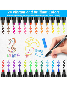 Marcadores de Tela Permanentes APOGO - 24 Colores Multicolor 2