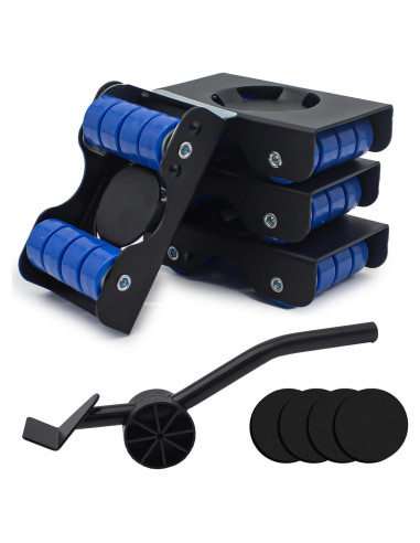 Juego de Herramientas para Levantar Muebles Skyzntn - 4 Deslizadores con Ruedas 340kg
