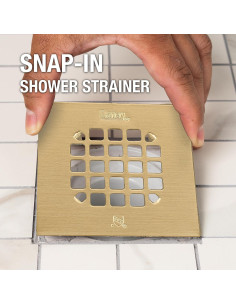 Filtro Cuadrado Oatey 42361 10.8 cm Oro Cepillado Acero Inoxidable 2