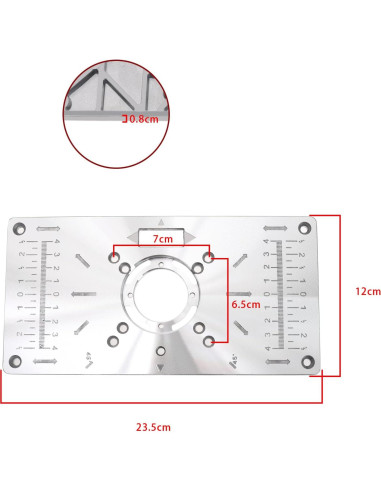 Placa de Inserción para Mesa de Router Micro Traders 23.5x12cm