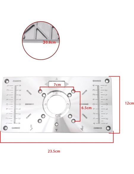 Placa de Inserción para Mesa de Router Micro Traders 23.5x12cm