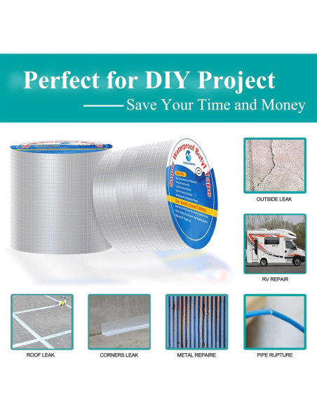 Cinta Butílica Impermeable MEANHDAG 10 cm x 5 m para Reparación