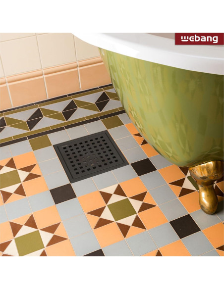 Drenaje de Ducha Cuadrado WEBANG 15.24 cm Acero Inoxidable Negro Mate