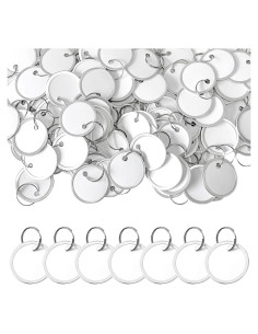 100 Etiquetas Redondas con Anillos Metálicos Gute Blancas
