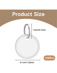 100 Etiquetas Redondas con Anillos Metálicos Gute Blancas 2