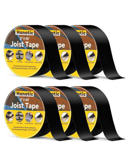 Cinta Butílica Hanotic 5.08 cm x 15.24 m - 6 Rollos Impermeable