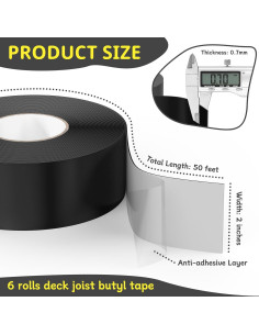 Cinta Butílica Hanotic 5.08 cm x 15.24 m - 6 Rollos Impermeable 2