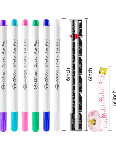 Kit de Marcadores de Tela 6 Colores + Herramientas de Costura 2