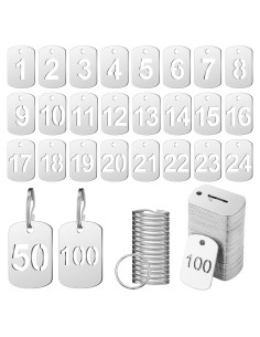 Etiquetas Metálicas Numeradas 1-100 Zonon con Anillos