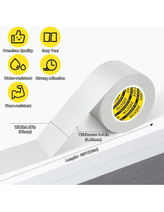 Cinta Adhesiva Ducto MILEQEE 4 cm x 10 m Impermeable Blanca 2