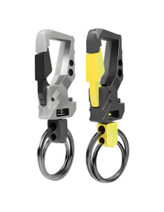 2 Paquetes Llavero Abrebotellas Metal Zinc Gris y Negro