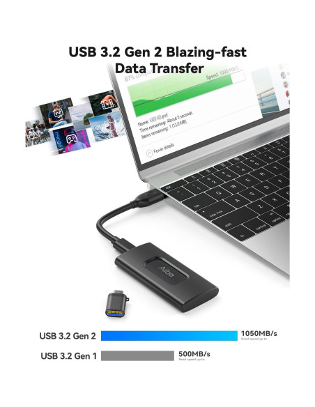 Aiibe SSD Externo 1TB USB-C Portátil Ultra Rápido